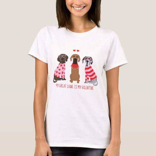 Mijn grote Deen is mijn Valentijn T-shirt (Voorkant)