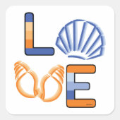 Mijn grote liefde: het Zee Vierkante Sticker (Voorkant)