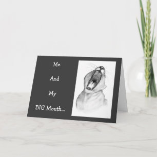 MIJN GROTE MOUTH APOLOGY-KAART: Leeuw: Potcil Art Kaart