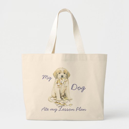 Mijn Grote Pyreneeën Ate Mijn Lesson Plan Grote Tote Bag (Voorkant)