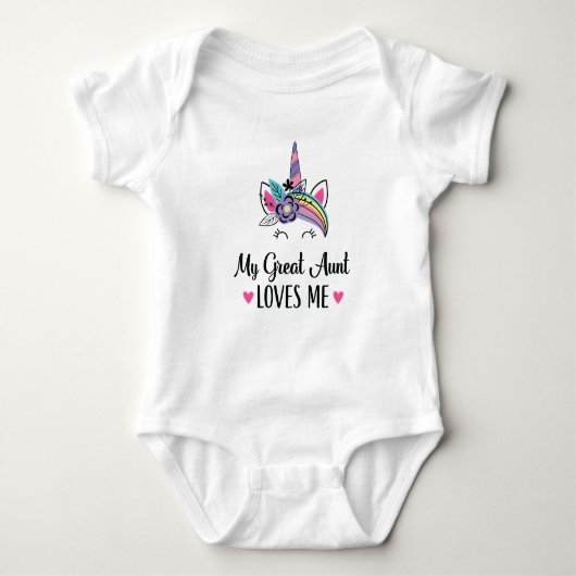 Mijn grote tante houdt van me Niece Unicorn Romper (Voorkant)
