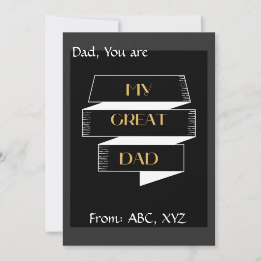Mijn grote vader Eenvoudig Tekstontwerp Feestdagenkaart (Voorkant)