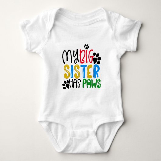 Mijn grote zus heeft poten baby body romper (Voorkant)