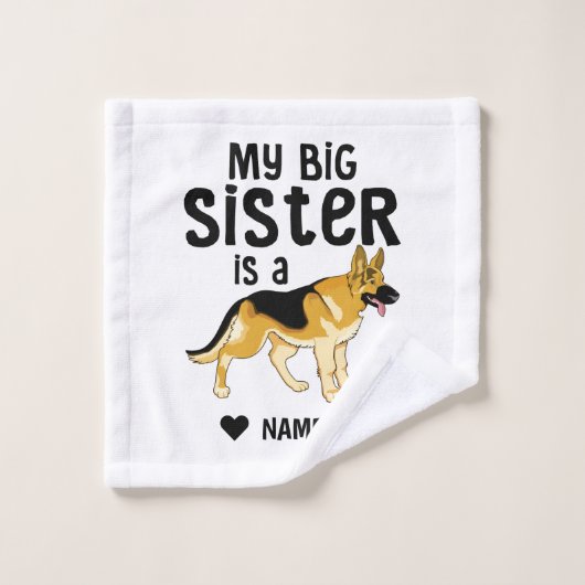 Mijn grote zusje is een Duitse herder Bad Handdoek (Wasdoekje)