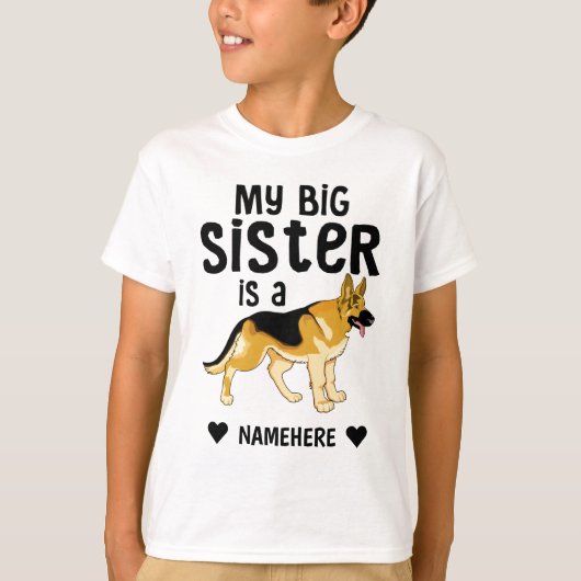 Mijn grote zusje is een Duitse herder T-shirt (Voorkant)