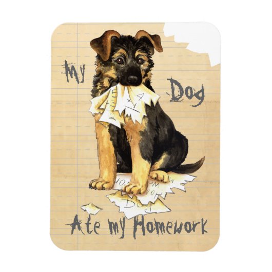 Mijn GSD Ate Mijn thuiswerk Magneet (Verticaal)