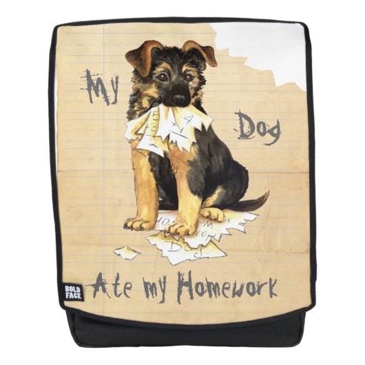 Mijn GSD Ate Mijn thuiswerk Rugtassen (Voorkant)