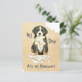 Mijn GSMD Ate Mijn thuiswerk Briefkaart (Staand voorkant)