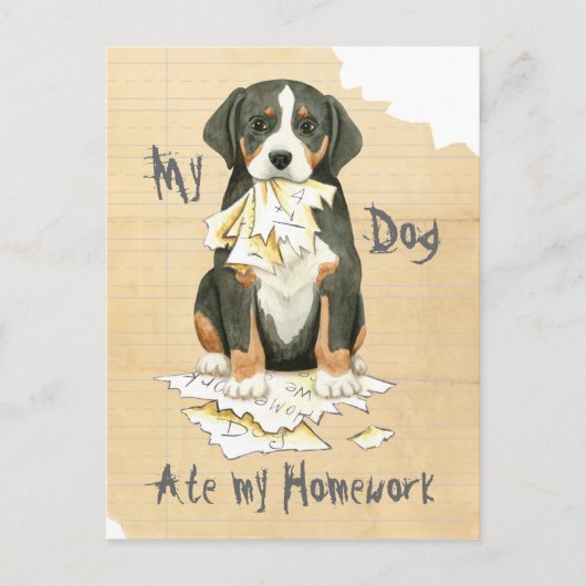 Mijn GSMD Ate Mijn thuiswerk Briefkaart (Voorkant)