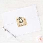 Mijn GSMD Ate Mijn thuiswerk Vierkante Sticker (Envelop)