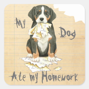 Mijn GSMD Ate Mijn thuiswerk Vierkante Sticker