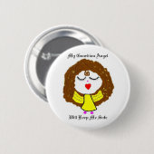 Mijn Guardian Angel zal me veilig houden Ronde Button 5,7 Cm (Voorkant /achterkant)