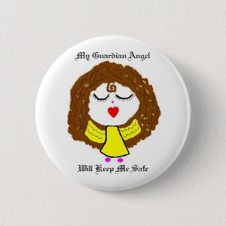 Mijn Guardian Angel zal me veilig houden Ronde Button 5,7 Cm