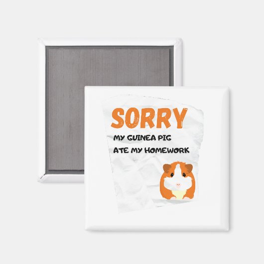 Mijn Guinee Pig Ate Mijn thuiswerk Klassieke T-Shi Magneet (Voorkant / Achterkant)