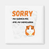 Mijn Guinee Pig Ate Mijn thuiswerk Klassieke T-Shi Magneet (Voorkant)