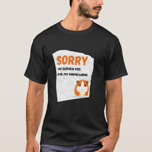 Mijn Guinee Pig Ate Mijn thuiswerk Klassieke T-Shi T-shirt (Voorkant)
