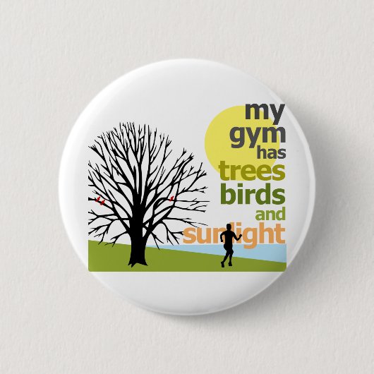 Mijn gym heeft bomen ronde button 5,7 cm (Voorkant)