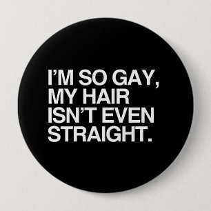 MIJN HAAR IS NIET EENS RECHT RONDE BUTTON 4,0 CM