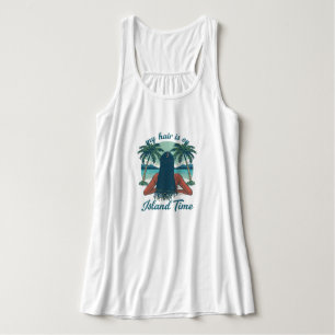 "Mijn haar is op eilandtijd" Zwarte haarvlechten T Tanktop