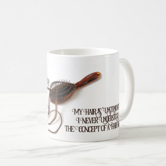 Mijn haar is UnStraight Script Typography Mok (Voorkant rechts)