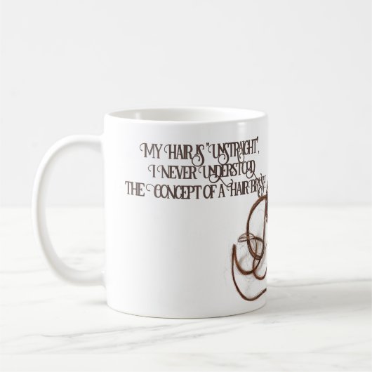 Mijn haar is UnStraight Script Typography Mok (Links)