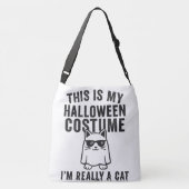 Mijn Halloween kostuum: echt een kat Crossbody Tas (Achterkant)