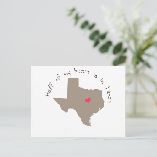 Mijn halve hart ligt in Texas Briefkaart (Staand voorkant)