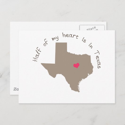 Mijn halve hart ligt in Texas Briefkaart (Voorkant / Achterkant)