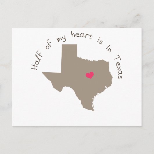 Mijn halve hart ligt in Texas Briefkaart (Voorkant)