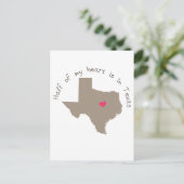 Mijn halve hart ligt in Texas Briefkaart (Staand voorkant)