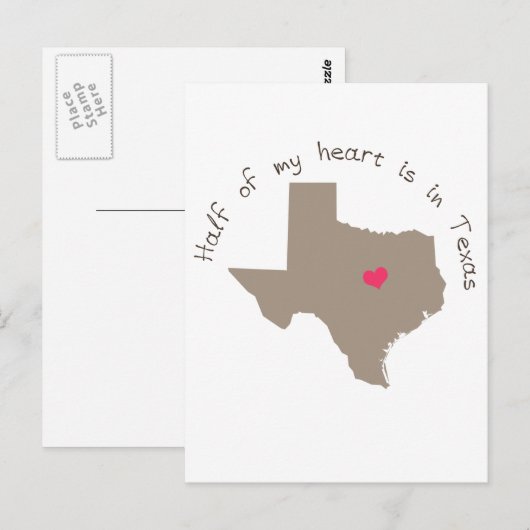 Mijn halve hart ligt in Texas Briefkaart (Voorkant / Achterkant)