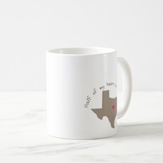 Mijn halve hart ligt in Texas Koffiemok (Voorkant rechts)