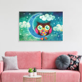 Mijn halvemaanvormige uil verpakt canvas (Insitu (Woonkamer))