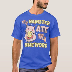 Mijn hamster at mijn huiswerk Grappige hamster lie T-shirt