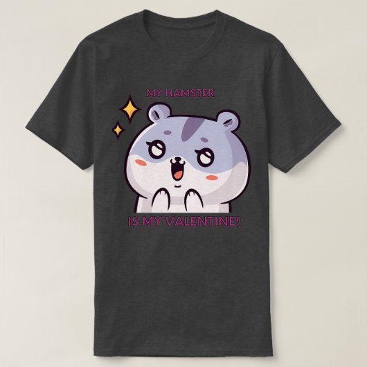Mijn hamster is mijn valentijn grappige Valentijns T-shirt (Design voorkant)
