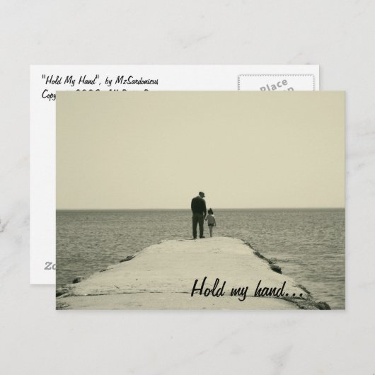 Mijn hand Briefkaart vasthouden (Voorkant / Achterkant)