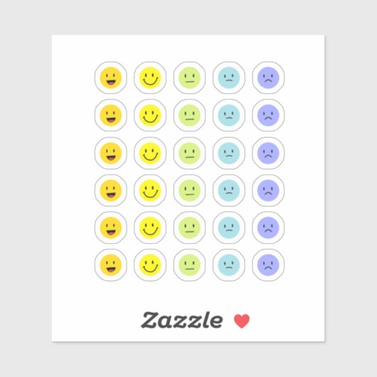 Mijn hand getekende dagelijkse stemming tracker vo sticker (Vel)