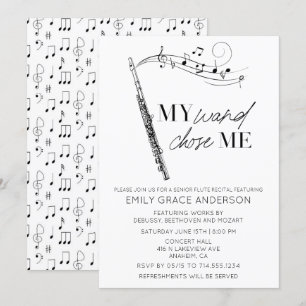 Mijn hand koos me citaat Musical Notes Flute Overw Kaart