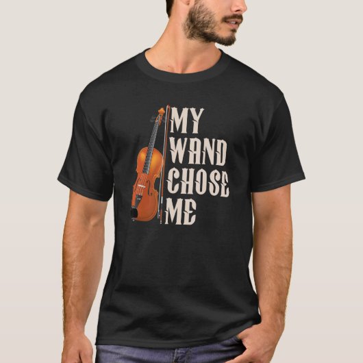 Mijn hand koos me Violin Musiciaanse Humor T-shirt (Voorkant)