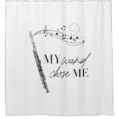 Mijn hand verkoos me Flute Black & White Quote Douchegordijn (Voorkant)