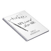 Mijn hand verkoos me Flute Black & White Quote Notitieboek (Rechterzijde)