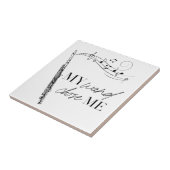 Mijn hand verkoos me Flute Black & White Quote Tegeltje (Zijkant)