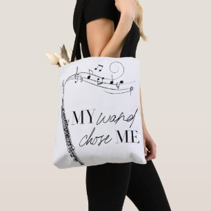 Mijn hand verkoos me Flute Black & White Quote Tote Bag