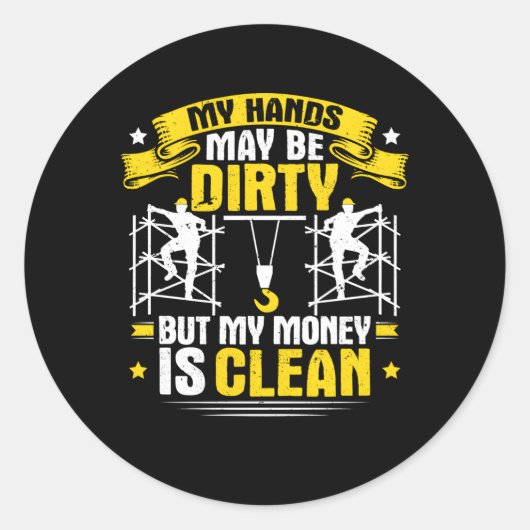 Mijn handen kunnen ruw zijn... ronde sticker (Voorkant)