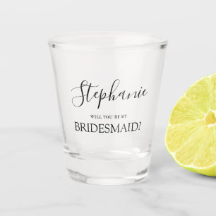 Mijn handgeschreven bridesmaid-kalligrafie shot glas
