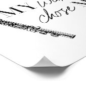 Mijn handje kiest voor Flute Black & White Typogra Poster (Hoek)