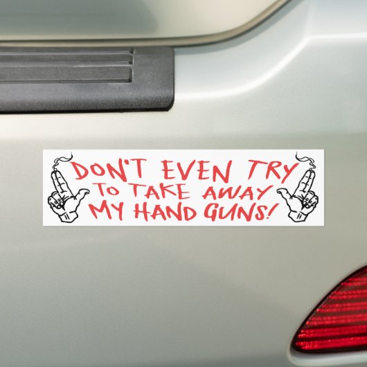 Mijn handse Pistolen Bumpersticker (Op auto)