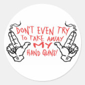 Mijn handse Pistolen Ronde Sticker (Voorkant)