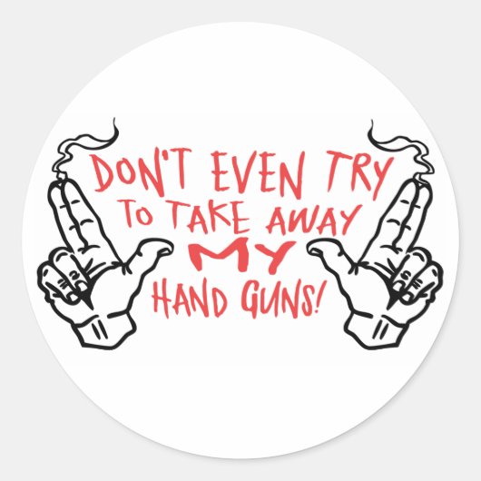 Mijn handse Pistolen Ronde Sticker (Voorkant)