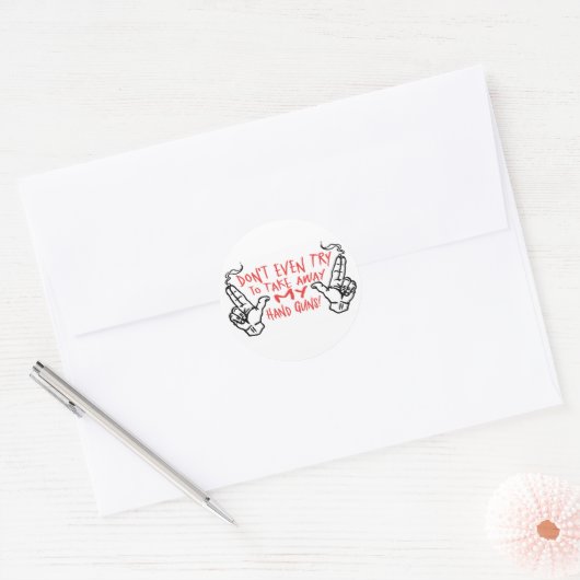 Mijn handse Pistolen Ronde Sticker (Envelop)